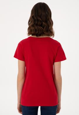Kadın Kırmızı Tişört - 50297454034