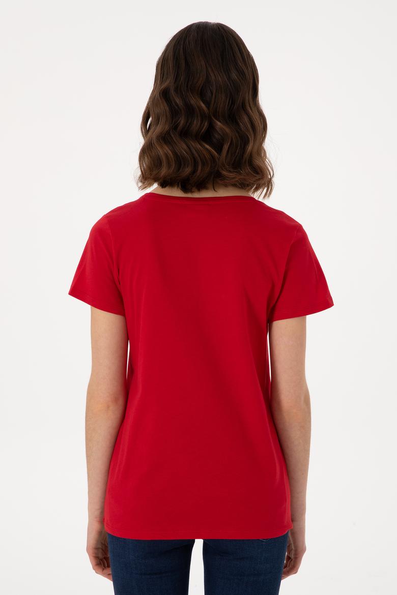 Kadın Kırmızı Tişört - 50297454034