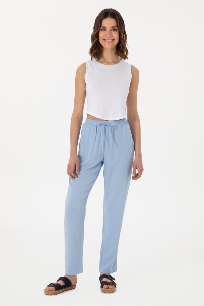 Kadın Açık Mavi Kanvas Pantolon