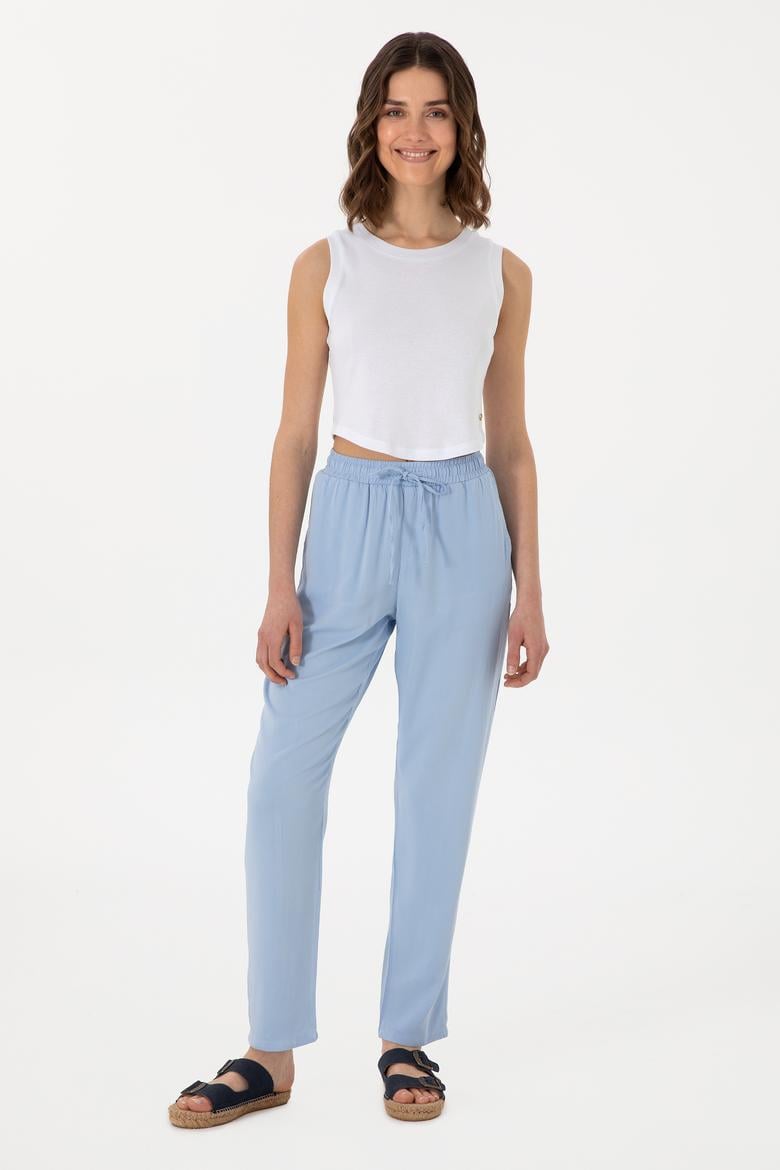 Kadın Açık Mavi Kanvas Pantolon