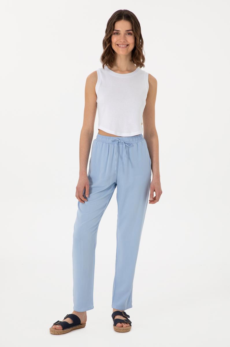 Kadın Açık Mavi Kanvas Pantolon