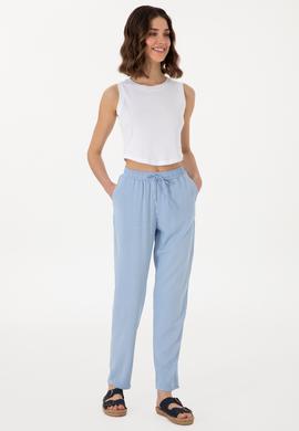 Kadın Açık Mavi Kanvas Pantolon - 50306423021