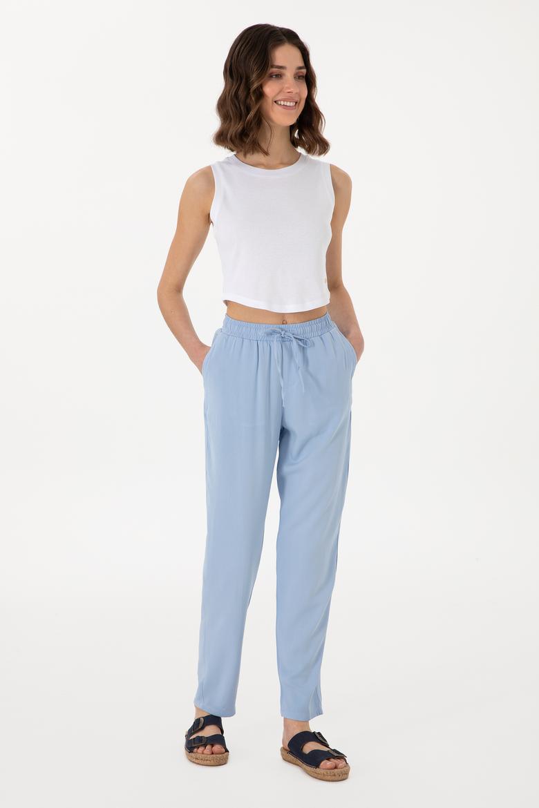 Kadın Açık Mavi Kanvas Pantolon - 50306423021