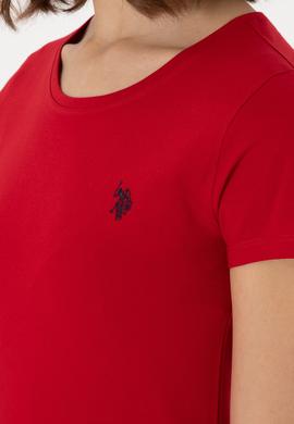 Kadın Kırmızı Bisiklet Yaka Tişört - 50300894012