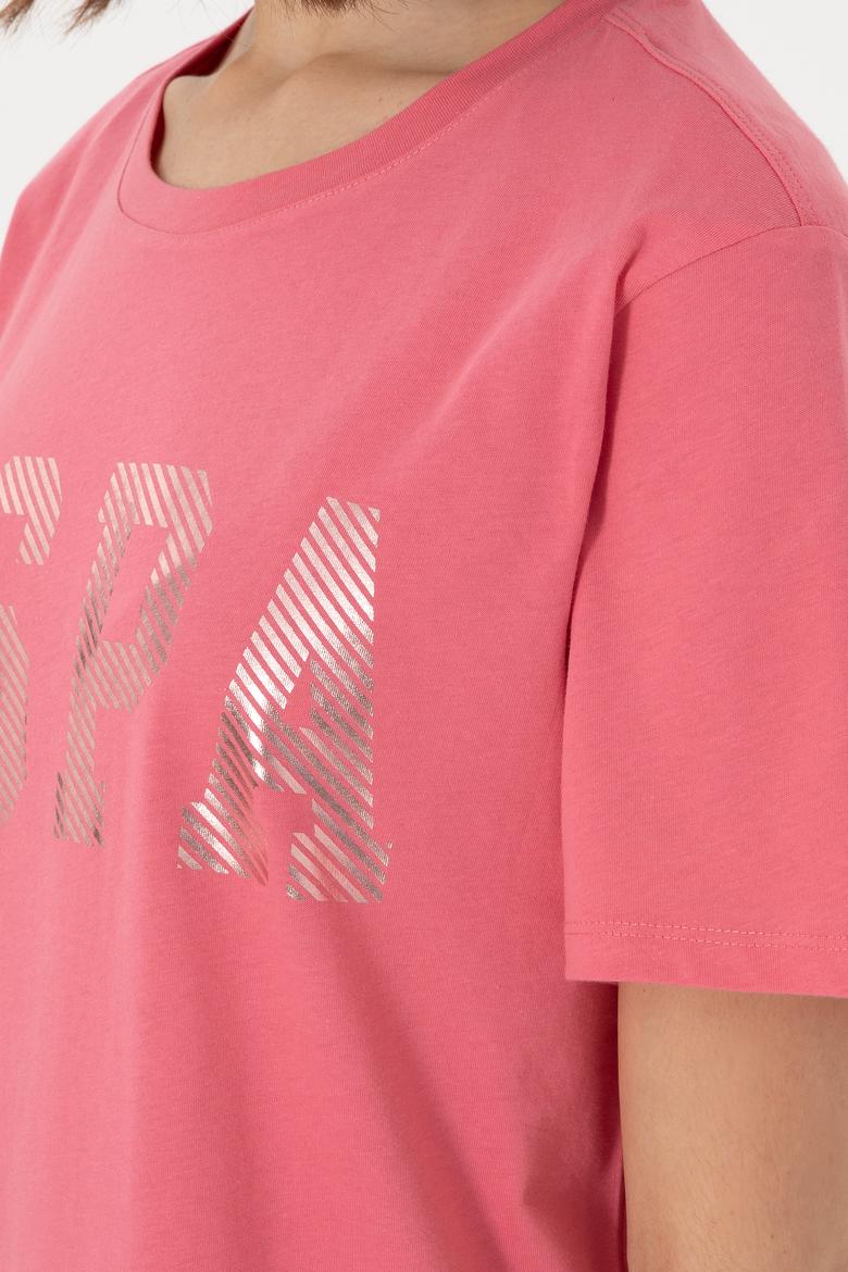 Kadın Pembe Basic Tişört - 50300850091