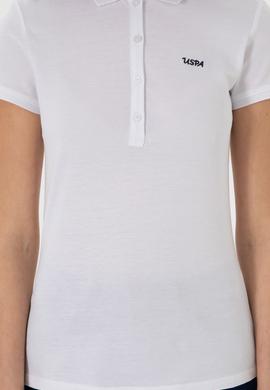 Kadın Beyaz Basic Polo Yaka Tişört - 50305764007