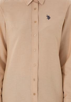 Kadın Camel Uzun Kollu Basic Gömlek - 50307726052