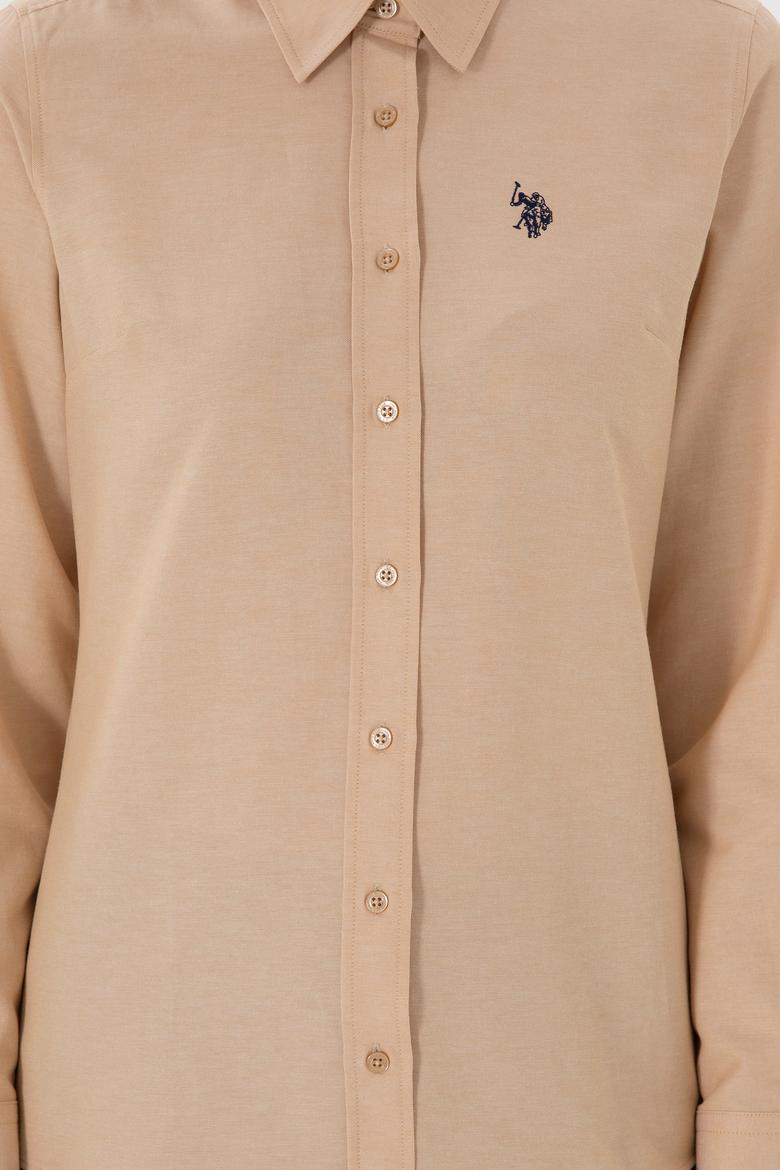 Kadın Camel Uzun Kollu Basic Gömlek - 50307726052