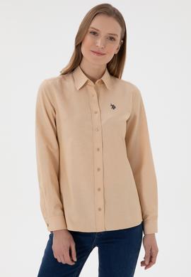 Kadın Camel Uzun Kollu Basic Gömlek - 50307726052