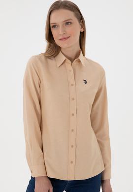 Kadın Camel Uzun Kollu Basic Gömlek - 50307726052
