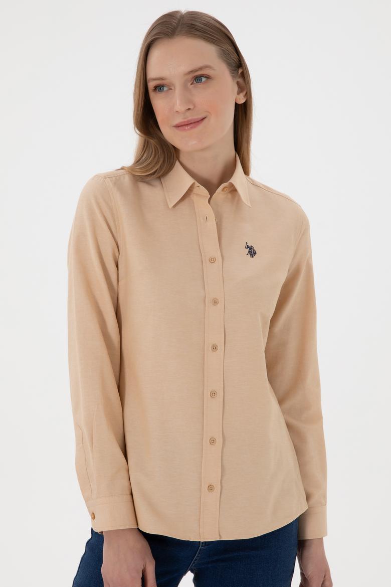 Kadın Camel Uzun Kollu Basic Gömlek - 50307726052