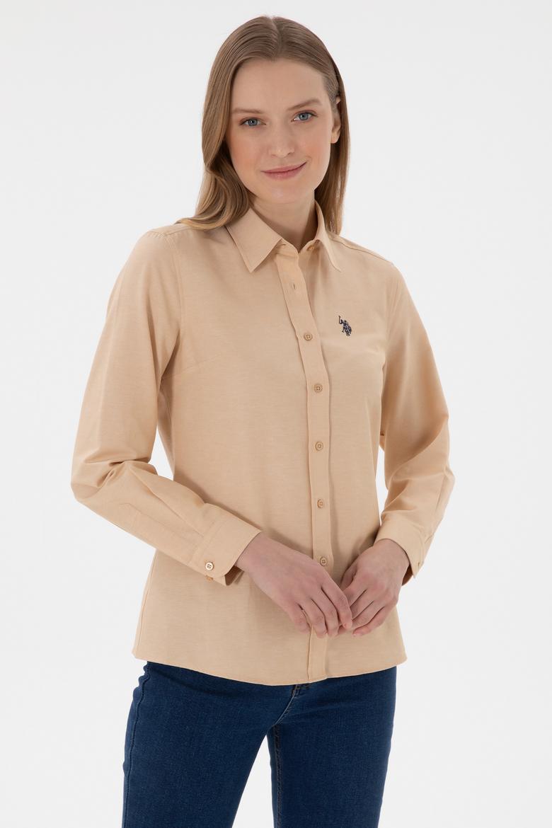 Kadın Camel Uzun Kollu Basic Gömlek - 50307726052