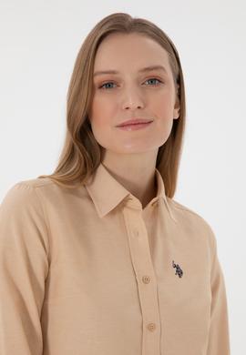 Kadın Camel Uzun Kollu Basic Gömlek - 50307726052