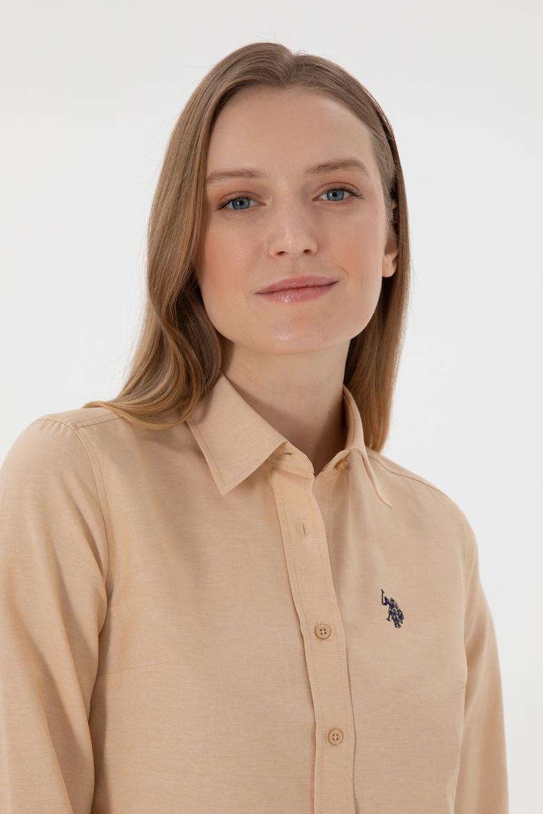 Kadın Camel Uzun Kollu Basic Gömlek - 50307726052
