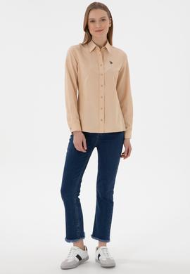 Kadın Camel Uzun Kollu Basic Gömlek - 50307726052