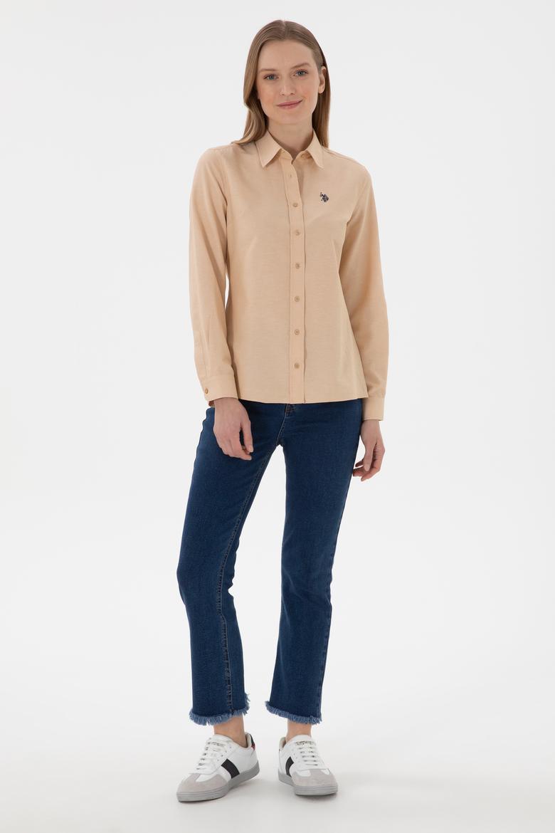 Kadın Camel Uzun Kollu Basic Gömlek - 50307726052