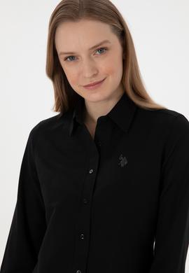 Kadın Siyah Uzun Kollu Basic Gömlek - 50307726036