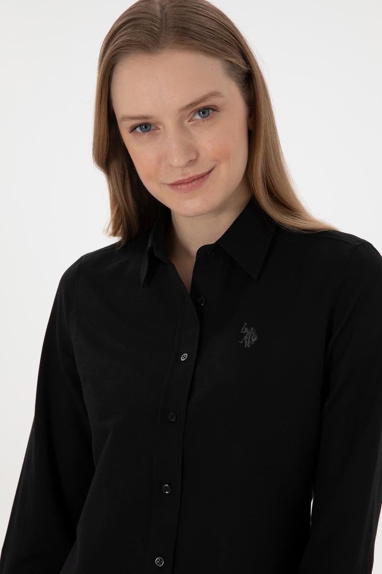 Kadın Siyah Uzun Kollu Basic Gömlek - 50307726036