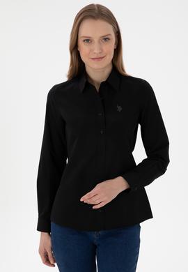 Kadın Siyah Uzun Kollu Basic Gömlek - 50307726036