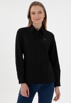 Kadın Siyah Uzun Kollu Basic Gömlek - 50307726036