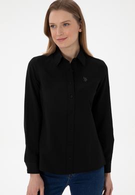 Kadın Siyah Uzun Kollu Basic Gömlek - 50307726036