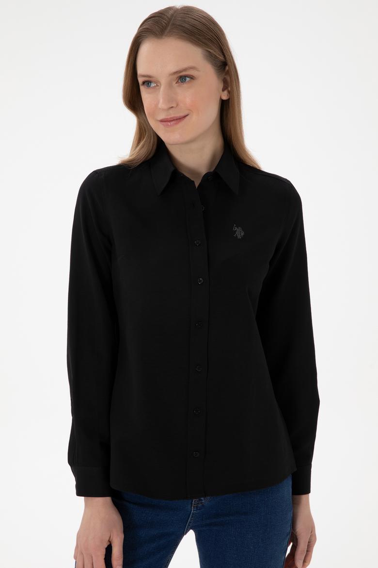 Kadın Siyah Uzun Kollu Basic Gömlek - 50307726036