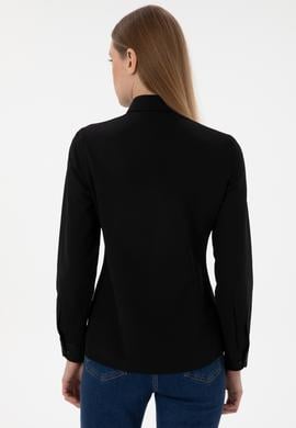 Kadın Siyah Uzun Kollu Basic Gömlek - 50307726036