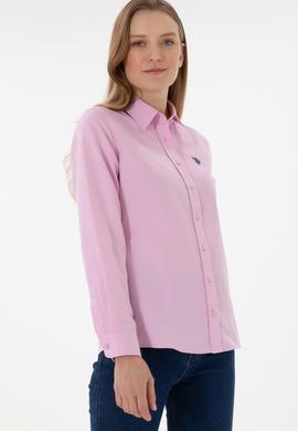 Kadın Pembe Uzun Kollu Basic Gömlek - 50307726029