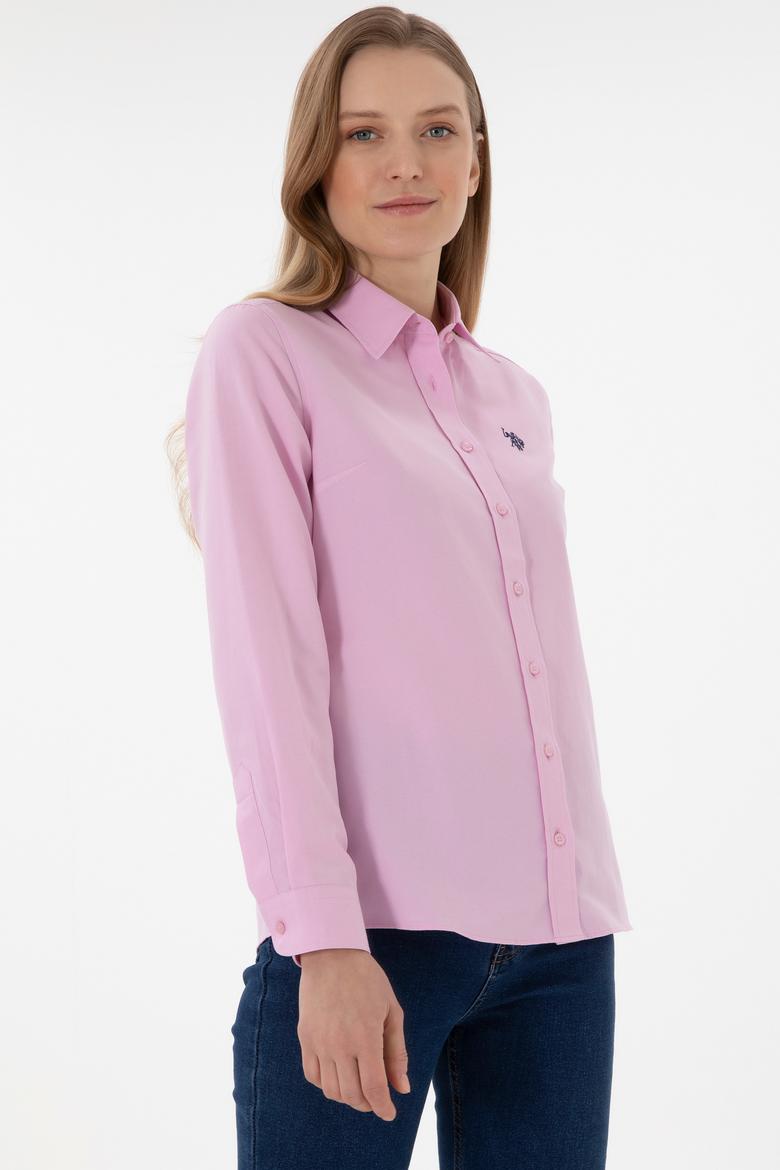 Kadın Pembe Uzun Kollu Basic Gömlek - 50307726029