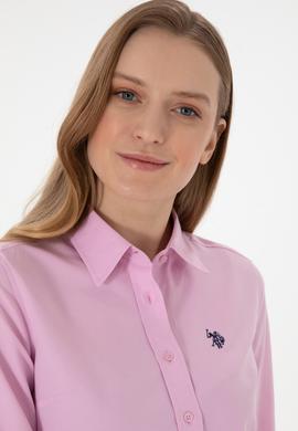 Kadın Pembe Uzun Kollu Basic Gömlek - 50307726029