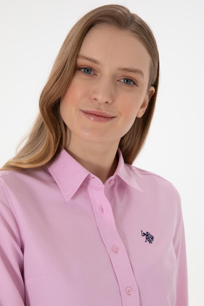 Kadın Pembe Uzun Kollu Basic Gömlek - 50307726029