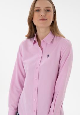 Kadın Pembe Uzun Kollu Basic Gömlek - 50307726029