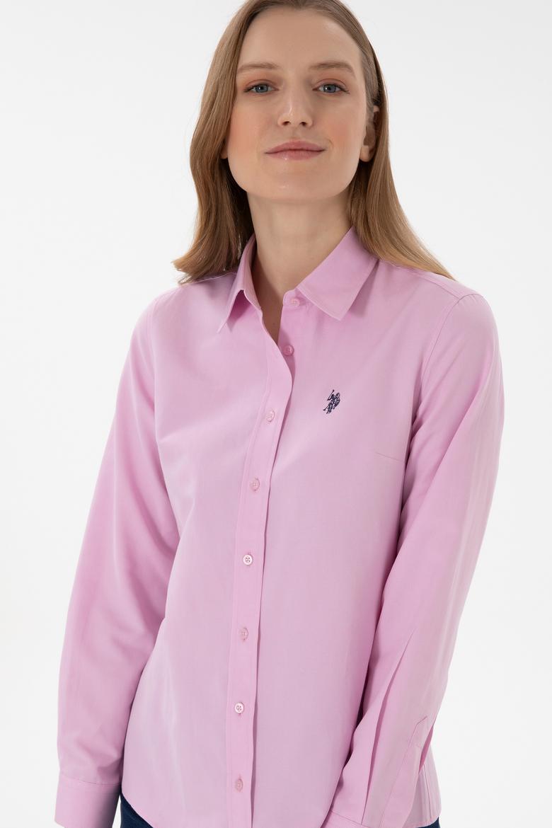 Kadın Pembe Uzun Kollu Basic Gömlek - 50307726029