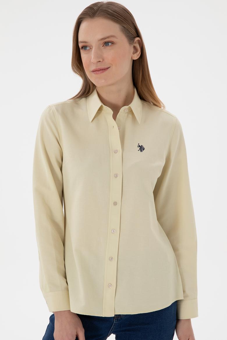 Kadın Açık Haki Uzun Kollu Basic Gömlek - 50307726021