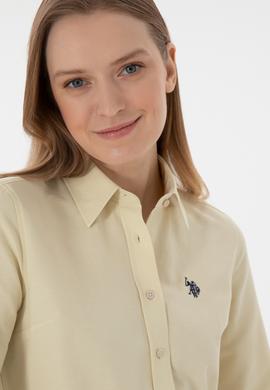 Kadın Açık Haki Uzun Kollu Basic Gömlek - 50307726021