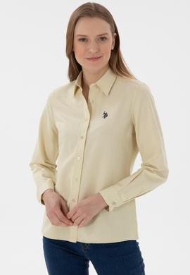 Kadın Açık Haki Uzun Kollu Basic Gömlek - 50307726021