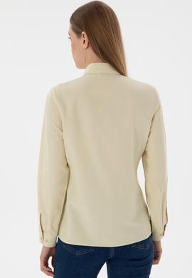 Kadın Açık Haki Uzun Kollu Basic Gömlek - 50307726021