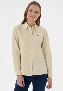 Kadın Açık Haki Uzun Kollu Basic Gömlek - 50307726021