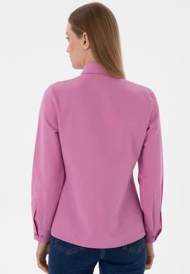 Kadın Fuşya Uzun Kollu Basic Gömlek - 50307726091