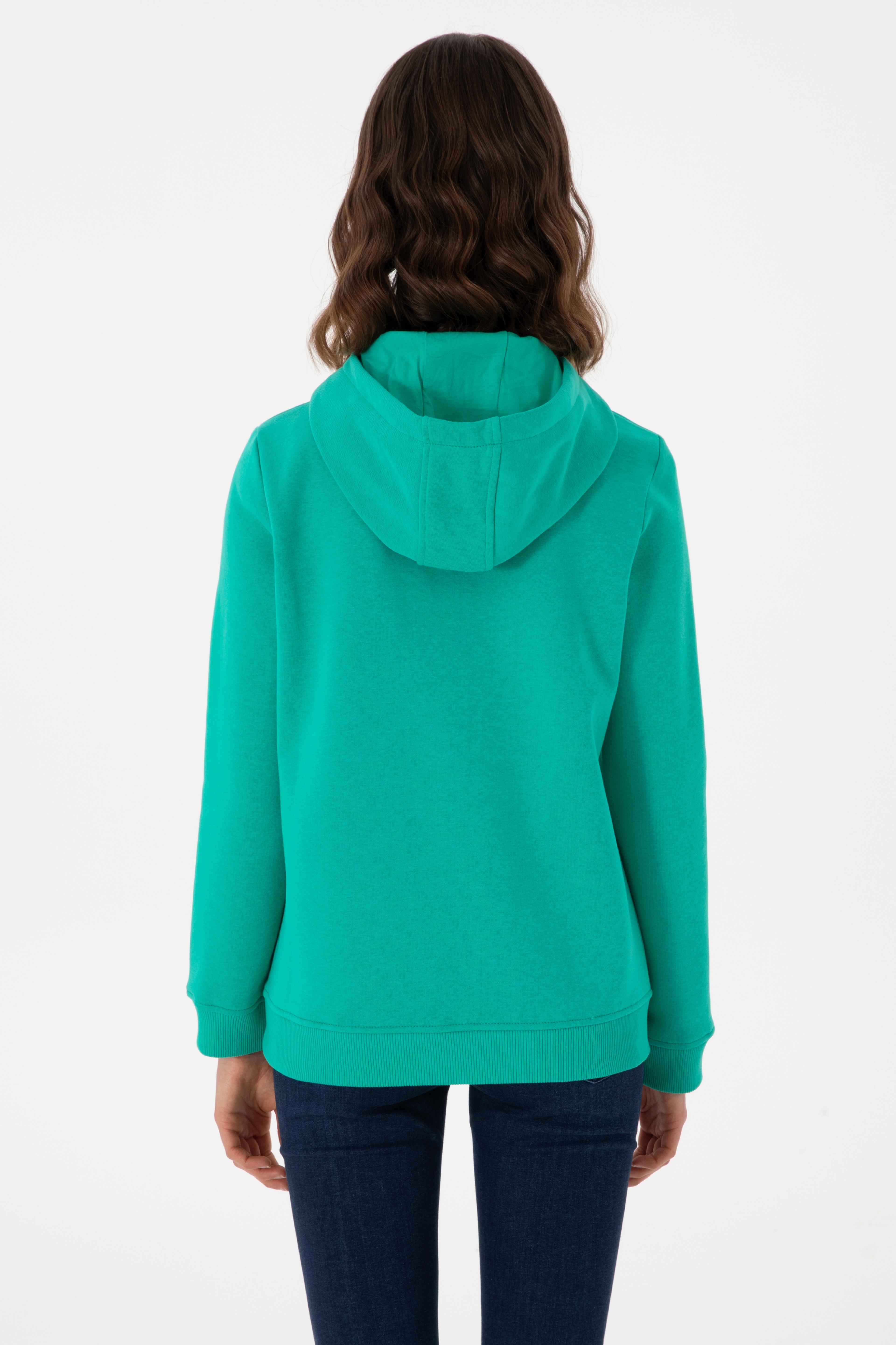 Kadın Mint Basic Sweatshirt - Image 5