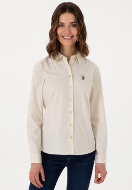 Kadın Açık Haki Uzun Kollu Basic Gömlek - 50298089047