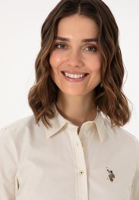 Kadın Açık Haki Uzun Kollu Basic Gömlek - 50298089047