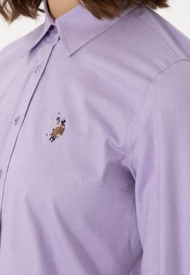 Kadın Lila Uzun Kollu Basic Gömlek - 50298089034