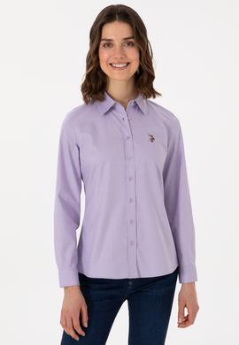 Kadın Lila Uzun Kollu Basic Gömlek - 50298089034