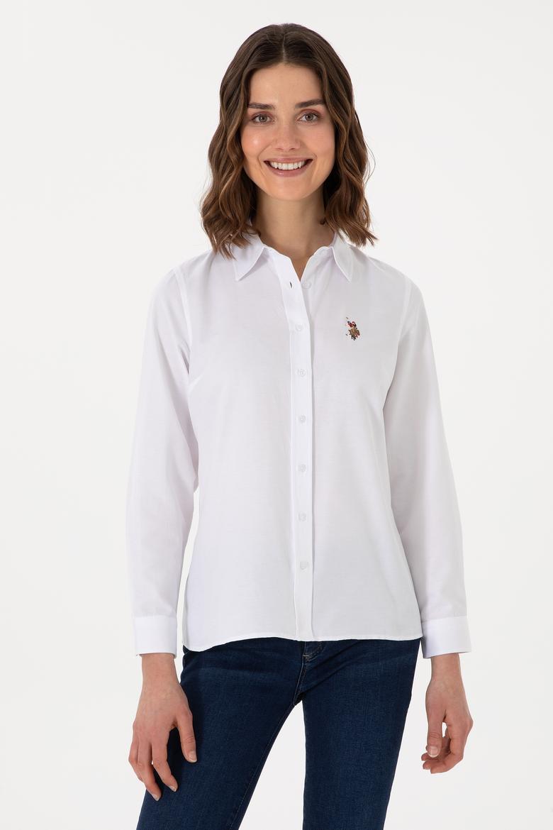 Kadın Beyaz Uzun Kollu Basic Gömlek