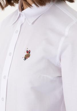 Kadın Beyaz Uzun Kollu Basic Gömlek - 50298103002