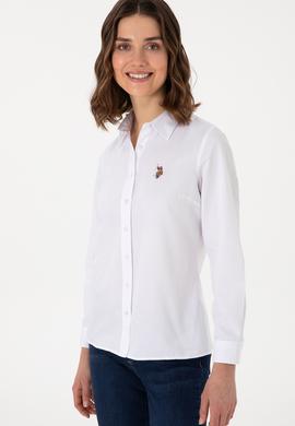 Kadın Beyaz Uzun Kollu Basic Gömlek - 50298103002