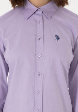 Kadın Lila Uzun Kollu Basic Gömlek - 50298113089