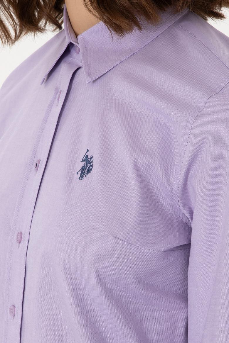 Kadın Lila Uzun Kollu Basic Gömlek - 50298113089