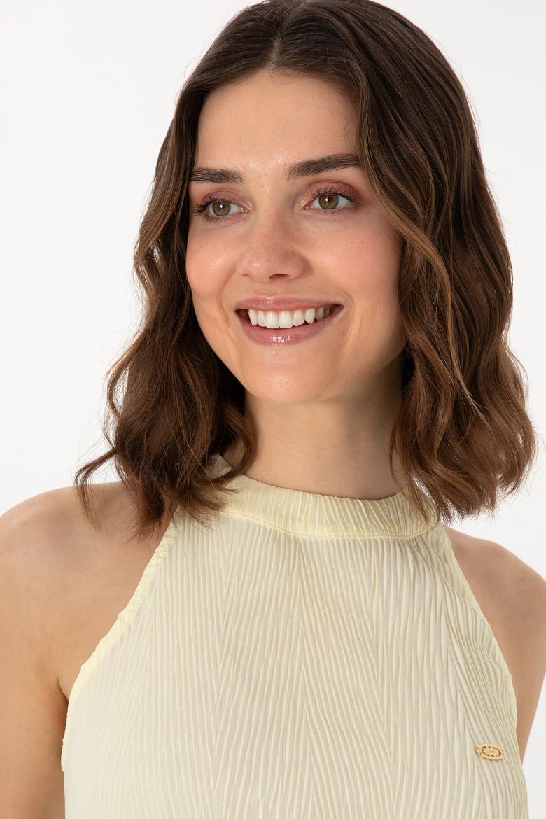 Kadın Limon Kolsuz Bluz - 50299511006